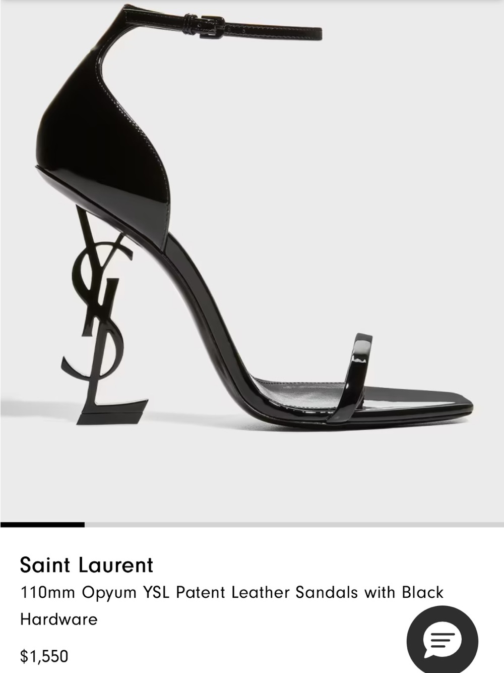Saint Laurent YSL Black Patent Leather Ankle-Strap Heels